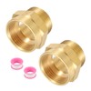 sourcing map 2Pcs Brass Pipe Fitting, 1" G Female×1" NPT