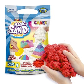 Craze Magic Sand, Red Kinetic Sand Refill Pack, 750 g, Colourful Magic Sand, Kneading Sand for Children’s Craft Set, BPA Free & Gluten Free