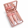 5-Piece Travel Makeup Brush Set with Mirror for Daily Touch-Ups
