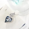 ZARD Love Heart Pendant Necklace in Blue Bezel Cut Austrian