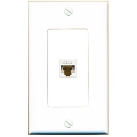 Wallplate City 1 Port CAT6 Wall Plate-1 Gang White