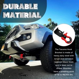 YIYITOOLS Front Demon Tow Hook Mounting Bracket with 3/4" Shackles Fit for Toyota Tacoma