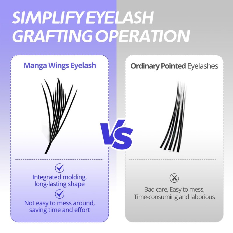 ACTROL Anime Lashes Feather Shape Eyelashes Manga Natural Lash Cluster