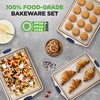 NutriChef 3‑Piece Non‑Toxic Cookie Sheets for Baking – Premium Carbon