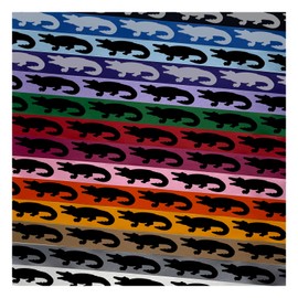 Alligator Crocodile Solid Satin Ribbon for Bows Gift Wrapping DIY Craft Projects - 3 Yards - Red Ribbon/Black Printing - 1 Inch Width