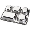 Unbreakable Divided Portion Plates - Stainless Steel Lunch Box Dinner