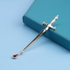Inateannal Punk Sword Stud Earrings Gold Long Ruby Sword Stud