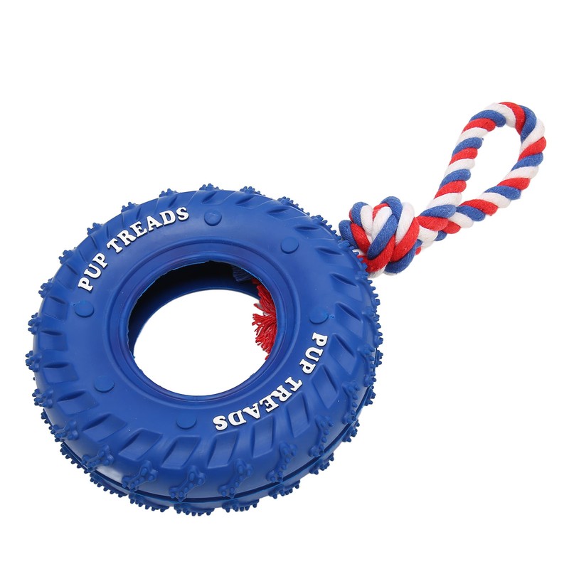 Dog Tire Chewing Toy Bite Resistant Treat Dispensing Rubber Aggressive