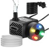 Datoo Mini Submersible Fountain Water Pump With LED Light 50GPH