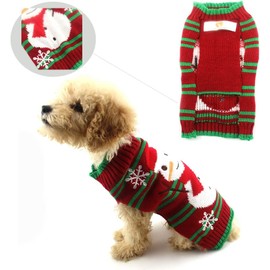 HOTUMN Dog Clothes Snow Sweaters Snowman Sweaters Xmas Dog Holiday Sweaters New Year Christmas Sweater Pet Knit Clothes for Small Dog and Cat (L)