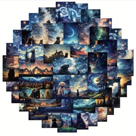 Unbranded 10pcs Gorgeous Starlit Night Sky Stickers- Scrapbooking, Journal, DIY Crafts