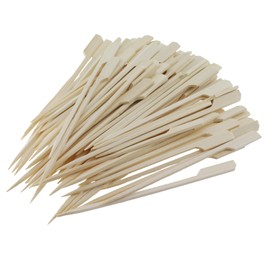 MTQY 100PCS 6inch/15cm Flat Wooden Skewer Shaped Bamboo Skewer Bamboo Barbecue Skewer Food Appetiser Toothpick for Fruit Barbecues Roast Marshmallows