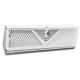 18" Corner Baseboard Grille - White - HVAC Corner Vent Cover