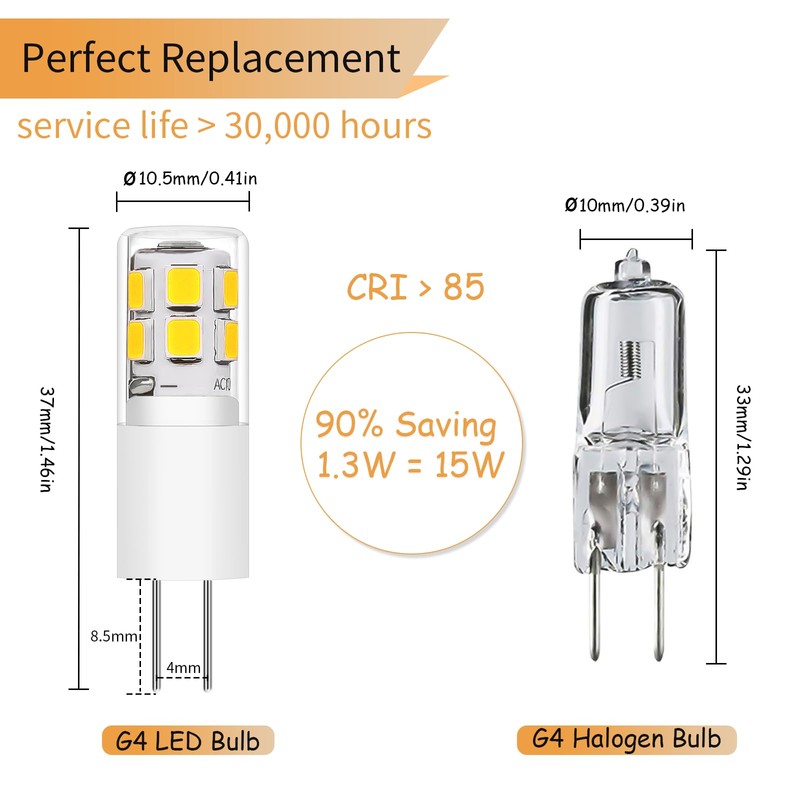 I-SHUNFA G4 LED Bulb AC 120V Cool White 10 Pack