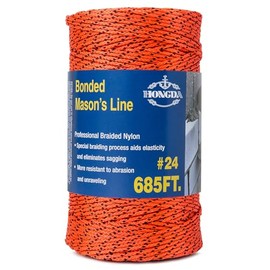 HONGDA Professional Masonry String Lines, 685 Feet #24 Bonded Braided Nylon Mason Line, Durable and Versatile String for Masonry, Construction, Gardening, and DIY Projects