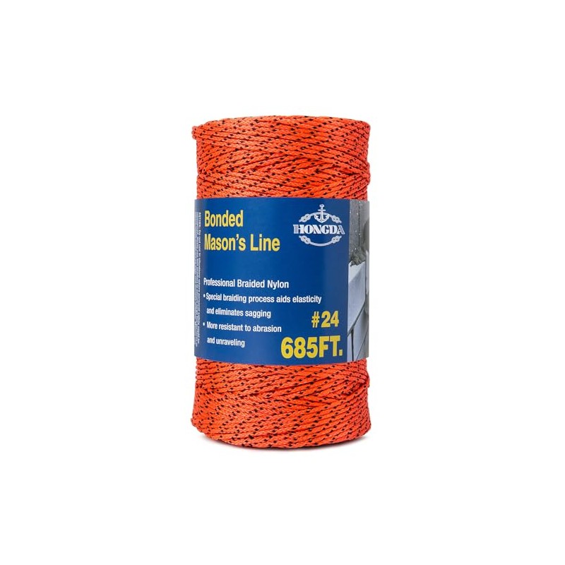 HONGDA Professional Masonry String Lines, 685 Feet #24 Bonded Braided