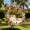 Beksodi 2Pcs Flower Garland Decorations, 12.27Ft Pink Flowers Rose Garland,