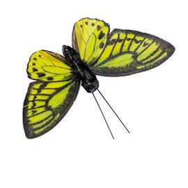 Berfutall- Feather Butterfly Decorations Set of 6 Vibrant Multi Colored Craft Butterflies on Clip .Party Spring Home Decor Floral Pics.St.Patrick'sDay