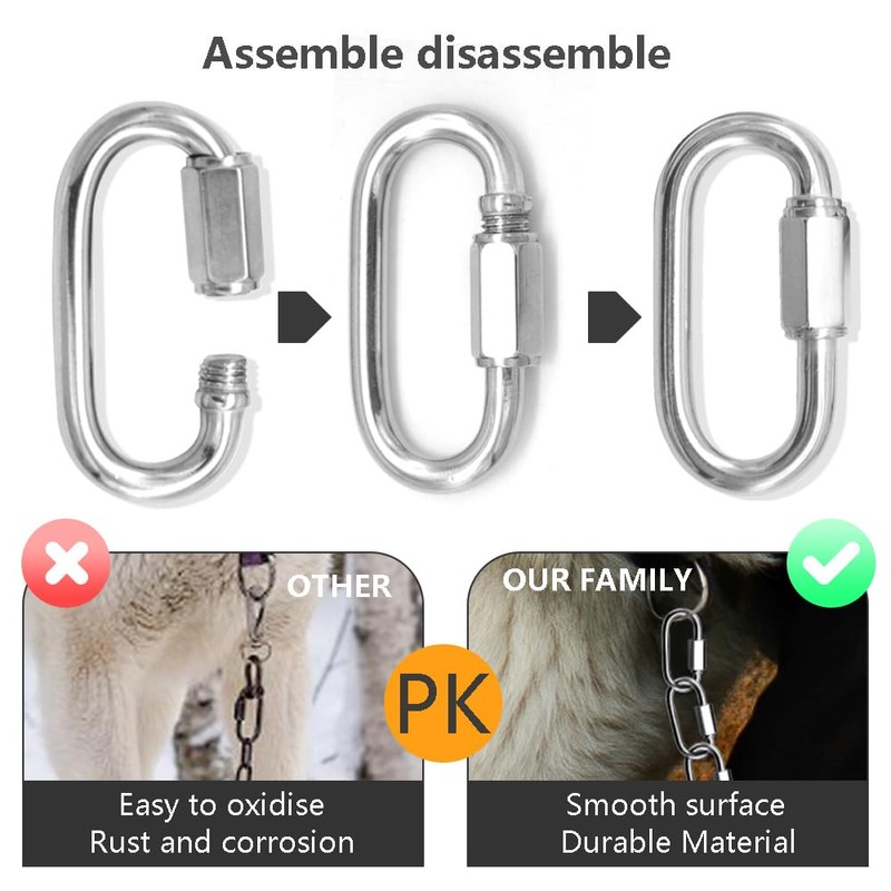 CEEYSEE 6Pcs D Shackle M6 304 Stainless Steel Shackles Quick