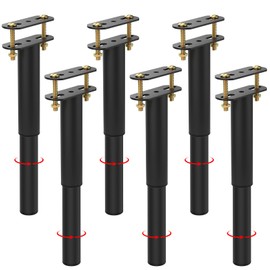 POROHOM 6PCS (7"-13.5") Adjustable Metal Bed Frame Support Legs, Bed Frame Center Slats Heavy Support Leg,Extra Durable Furniture Cabine Sofa Slats Metal Steel Feet Replacement Parts