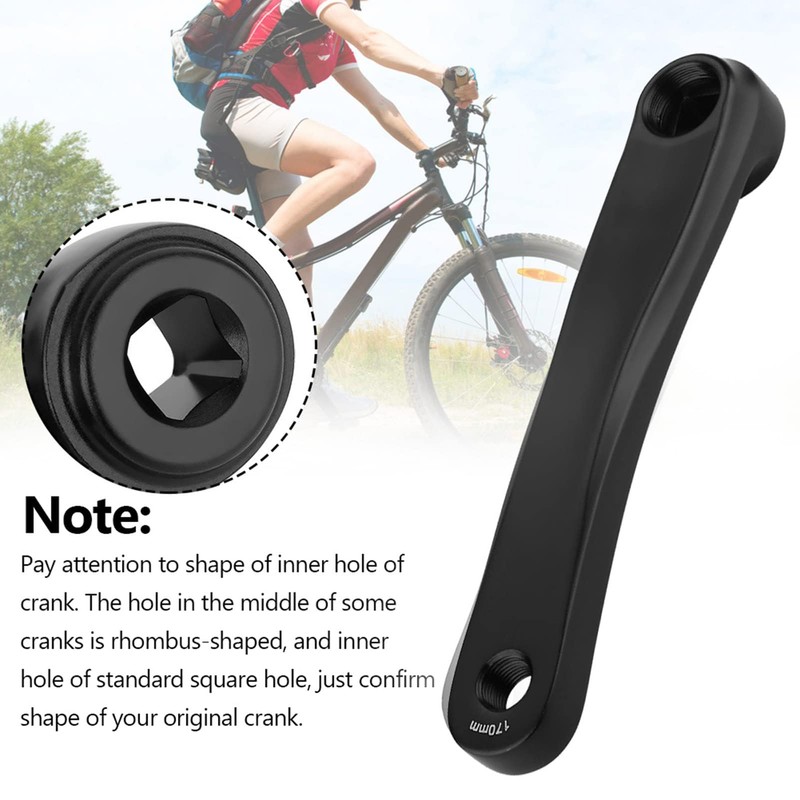 Alomejor Bike crank arm,170mm aluminum alloy single speed crankset left
