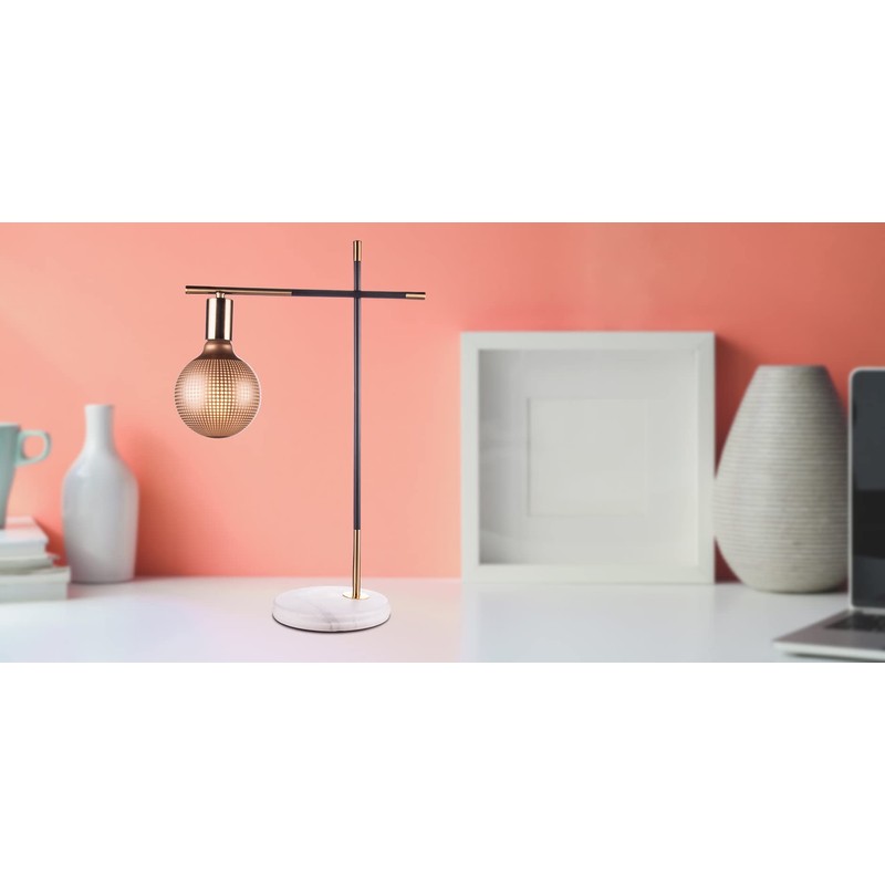 greenandco® Vintage Design LED Lamp Black Patterned (Hexagons) Dimmable E27