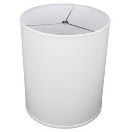 FenchelShades.com 14" Top Diameter x 14" Bottom Diameter 17" Height Cylinder Drum Lampshade USA Made (White)