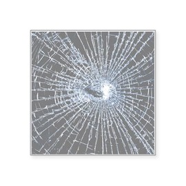CafePress Broken Glass 2 Gray Sticker Square Bumper Sticker Car Decal