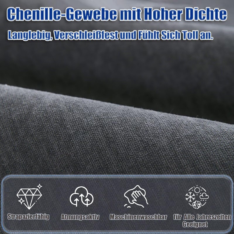 Gluhbirnen Copridivano antiscivolo, rivestimento proteggi-divano, coperta per divano, grigio scuro,