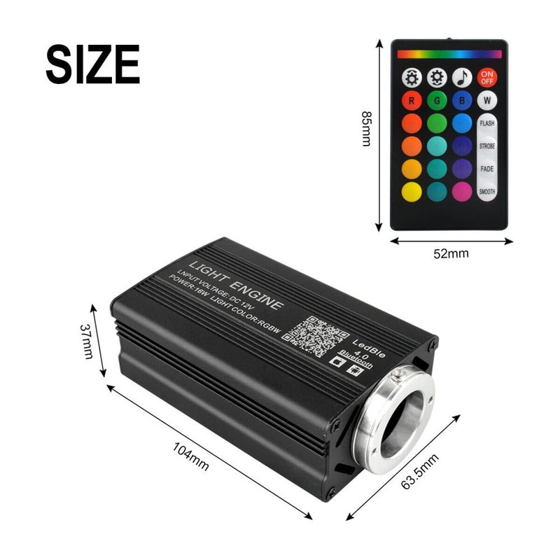 Twinkle Headliner Star Light, 16W 1000Pcs*0.03in*9.8ft Ceiling Fiber Optic Lights