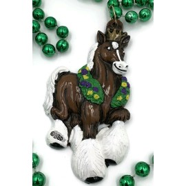 Horse Trotter Mardi Gras Bead Necklace Cajun Carnival Festival New Orleans Beads