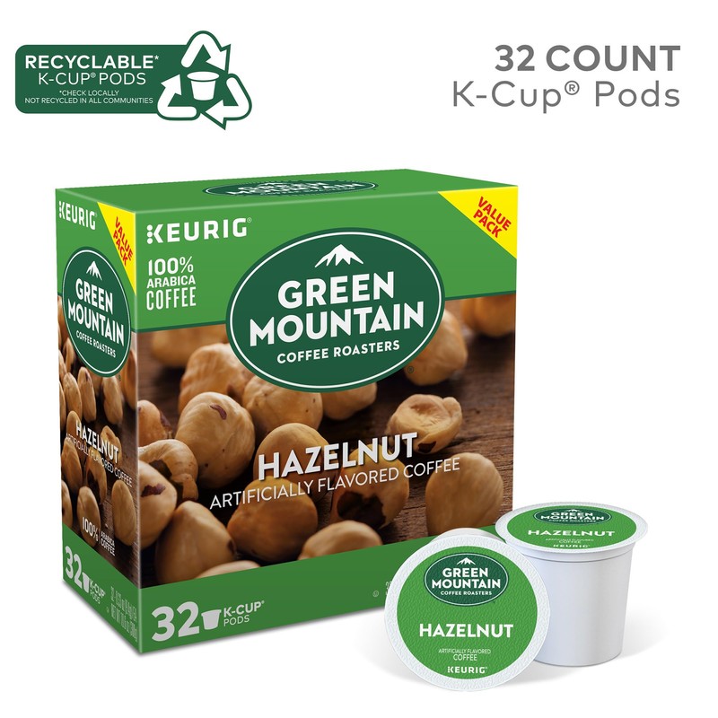 Green Mountain Coffee Roasters Hazelnut Keurig Single-Serve K-Cup Pods, Light