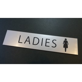 Toilet Sign Plate, Silver, Metallic Style, Acrylic, Long Square [LADIES+Pictogram] Pictogram Pictogram Seal Type TOILET Toilet Mark Display Toilet Mark Toilet Plate