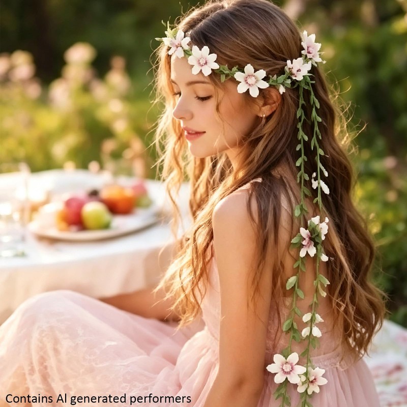 1 Piece Pink Fairy Floral Headband for Renaissance Party
