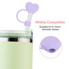 uxcell 4pcs Heart-shaped Straw Cap 10mm Silicone Reusable Tumbler Straw