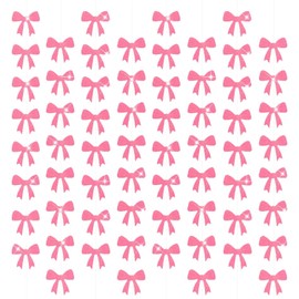 8 Pieces Pink Bow Birthday Party Decorations, Pink Coquette Birthday Decorations, Cute Bow Themed Baby Shower Decor, Bridal Shower Bow Hanging Backdrop Banner Girls Women Bachelorette Party Supplies