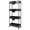 JAKAGO 4-Tier Utility Rolling Storage Cart Slim Mobile Shelves on
