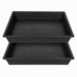 NIMYAU Square Plant Saucer 18 Inch 2 Pack 10 14 16 18 20 Extra Large Plant Trays for Pots Heavy Duty Plastic Plant Saucers for Indoors Outdoors, Flower Pot No Holes Plant Drip Trays