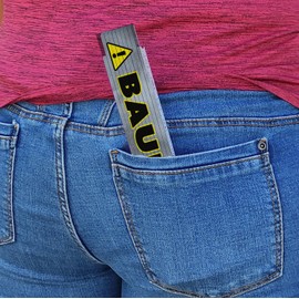 Builder with Warning Symbol Wooden Ruler for Craftsmen Funny Gift for Home Construction and DIY Those Who Just Want to Build a Home as a Gift for Topping Out