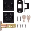 Stone Harbor Hardware Contemporary Square Pocket Door Lock, Entry Function,