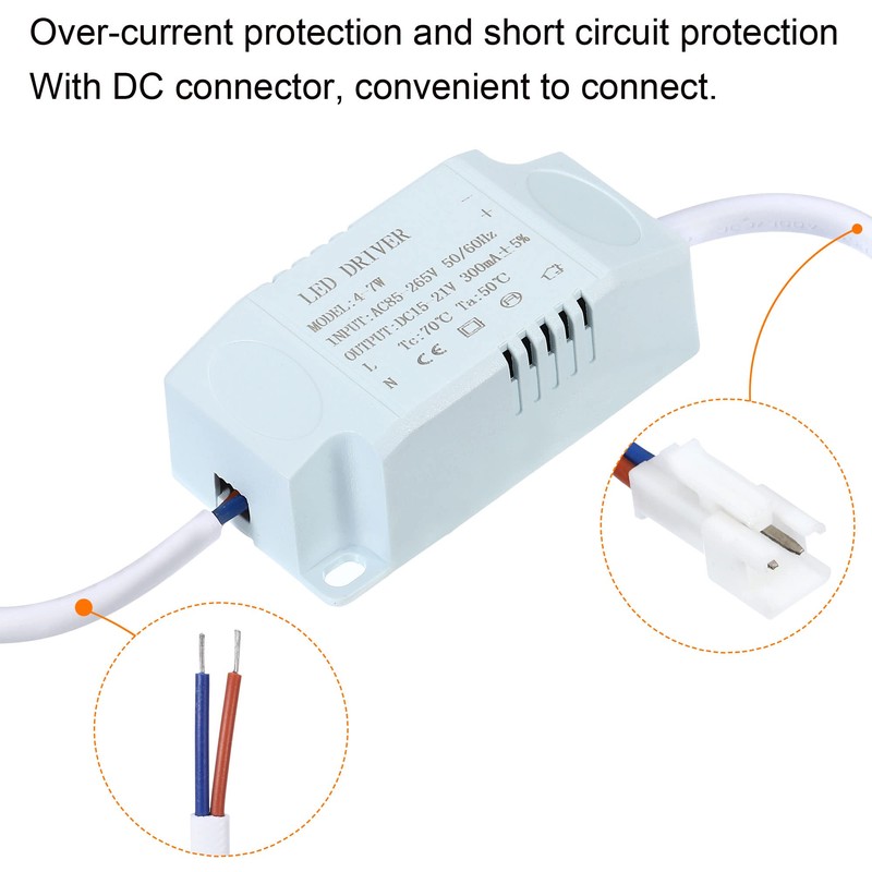PATIKIL 4-7W 300mA LED Driver, 3 Pack AC 85-265V Output