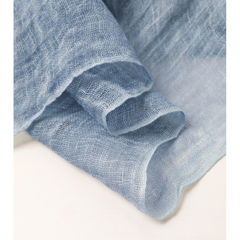 Prettystern Linen Plain Colour Mottled Fringe Men's Scarf, T108 Blue