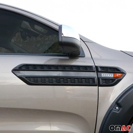 OMAC Side Door Molding Trim Skirt Garnish for Jeep Liberty 2002-2007 Black 2 Pcs