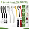 Cepillo de Limpieza 16 Piezas, Kit para Grietas, Cocina, Baño