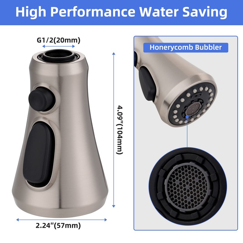 iFealClear Universal Pull Down Kitchen Faucet Head Replacement, 3 Function