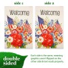 G128 Welcome American Flag Flowers Garden Flag Independence Day Lawn