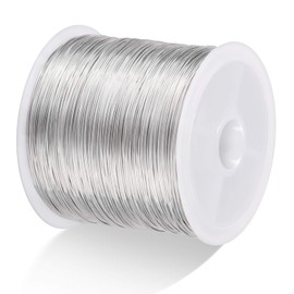 328Ft Jewelry Wire Craft Wire 26 Gauge Tarnish Resistant Jewelry Beading Wire Copper Beading Wire for Jewelry Making Supplies and Crafting, 0.4mm,Silver
