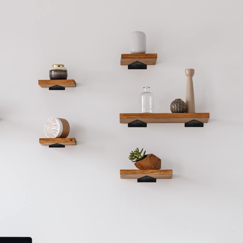 Pack of 4 Floating Shelf Brackets, Invisible Triangle Wall Brackets,