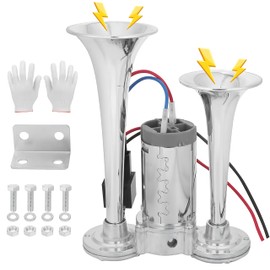 600dB Super Loud Train Horn Kit for 24V Trucks & Boats - Dual Trumpet Electric Air Horn with Heavy-Duty Compressor, Universal Waterproof for Pickup, Motorcycle, Vehicle