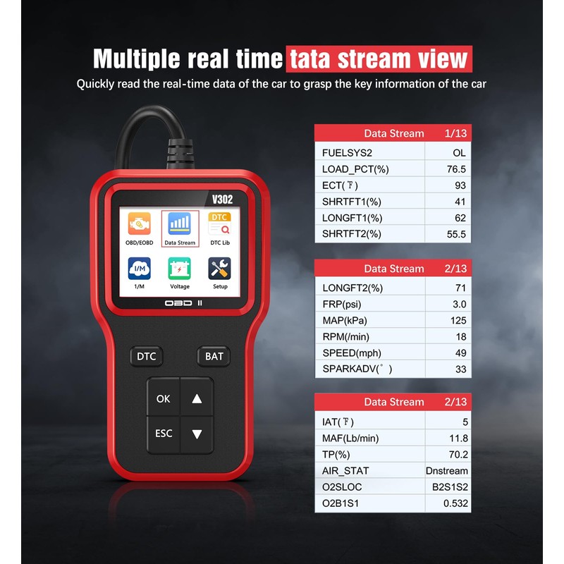 OBD2 Scanner with Upgrade Battery Tester - Diagnostic Tool for
